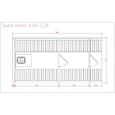 SAUNA BARRIL 4.5  PLUS con vestuario 