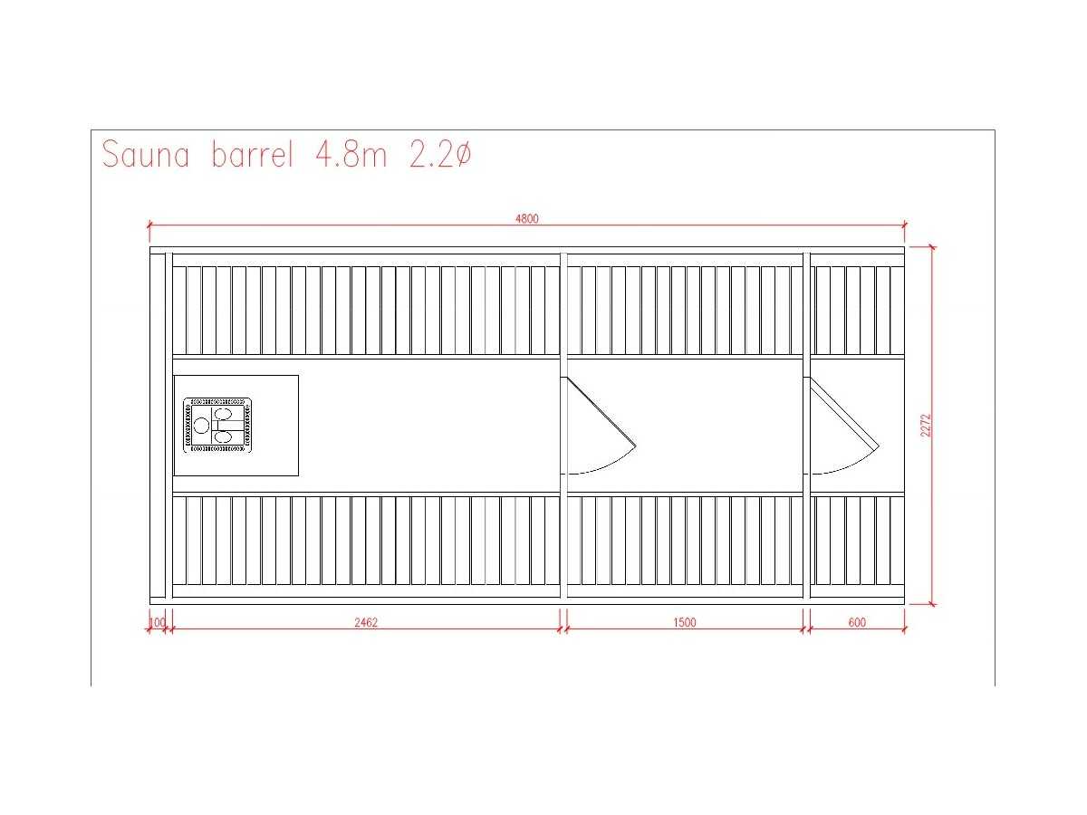 SAUNA BARRIL 4.8  PLUS con vestuario 