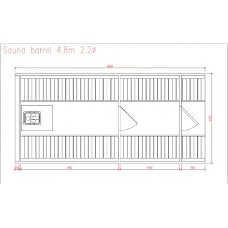 SAUNA BARRIL 4.8  PLUS con vestuario 