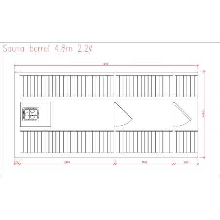 SAUNA BARRIL 4.8  PLUS con vestuario 
