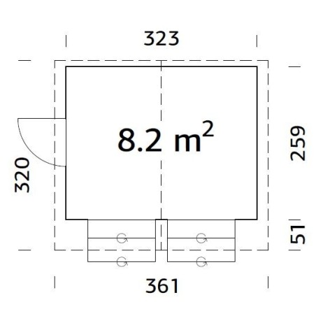 KIOSCO DE MADERA  STELLA 8,2 m2