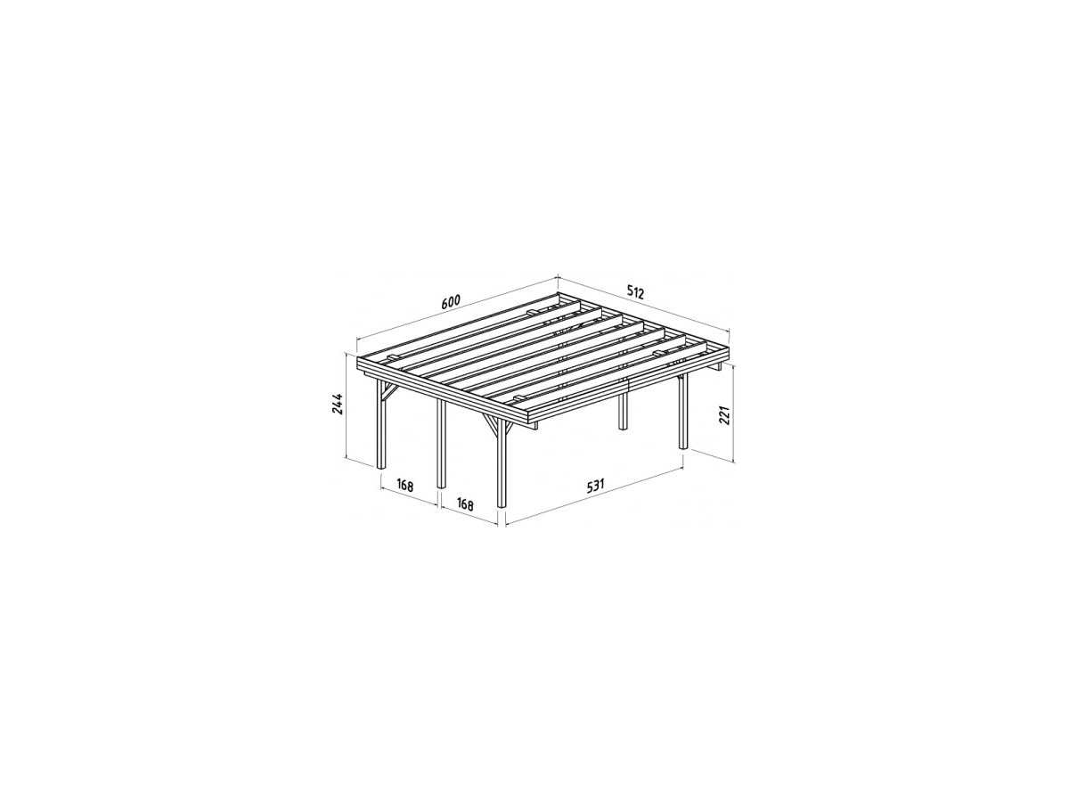 CARPORT DE MADERA KARL 20,6 m2