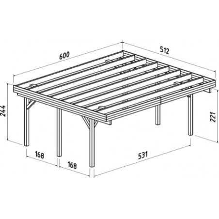 CARPORT DE MADERA  KARL 20,6  m2
