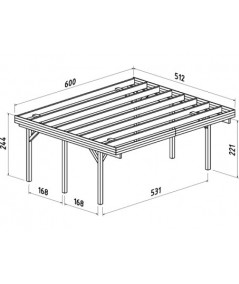 Carport de madera "KARL 1"