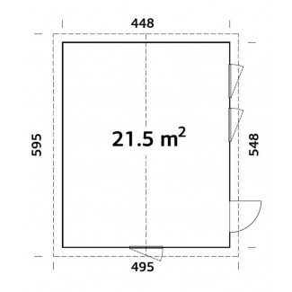 Casa de madera "CHARLOTTE 21,5 m2"