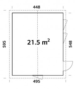 Casa de madera "CHARLOTTE 21,5 m2"