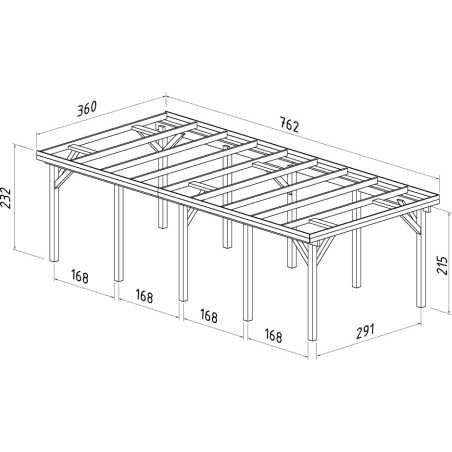 CARPORT DE MADERA  KARL 23,1 m2