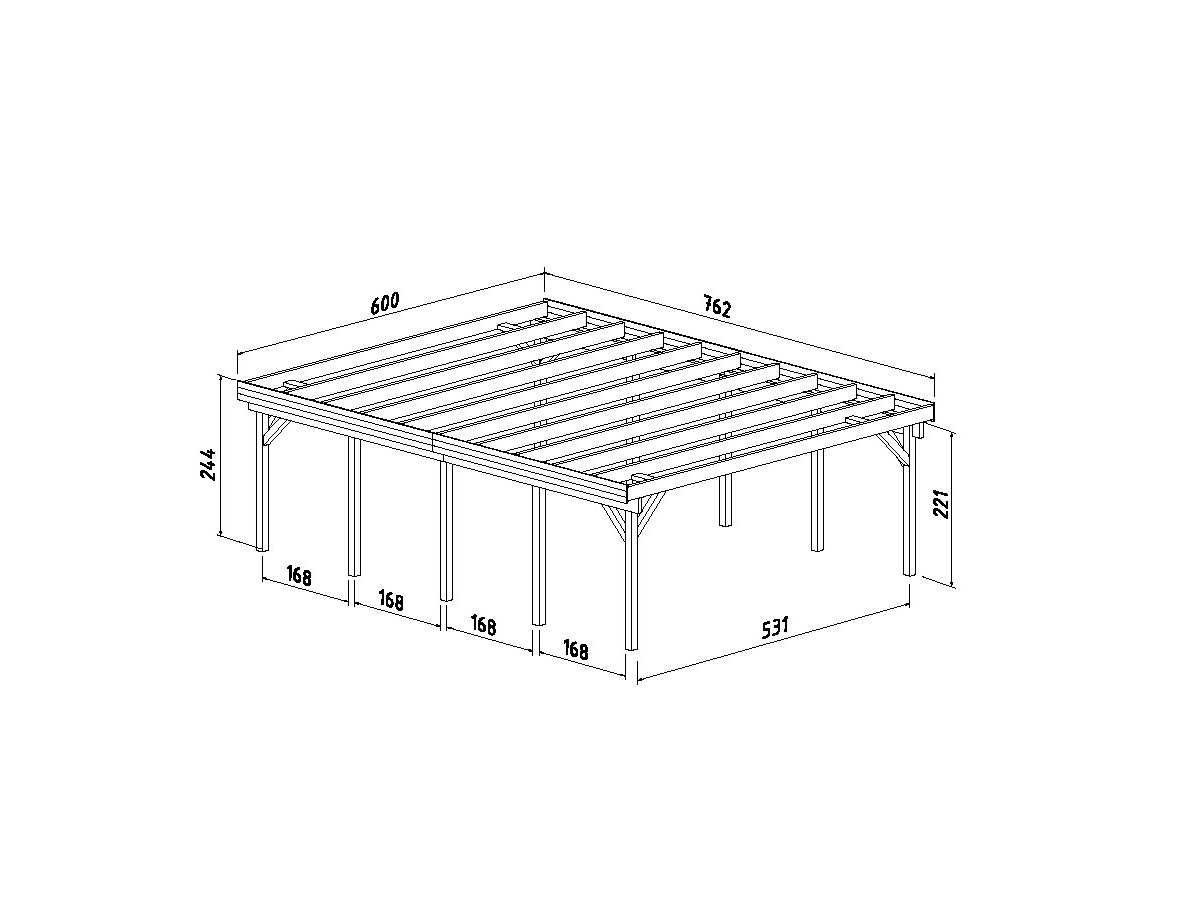CARPORT DE MADERA KARL 40,6 m2