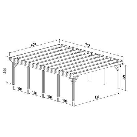 CARPORT DE MADERA  KARL 40,6  m2