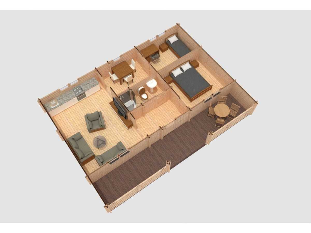 CASA DE MADERA "MAGDA " - 44 mm