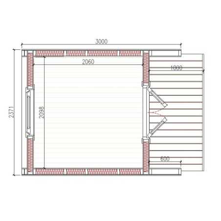 Camping Pod 2,4 x 3,0  LUXURY 