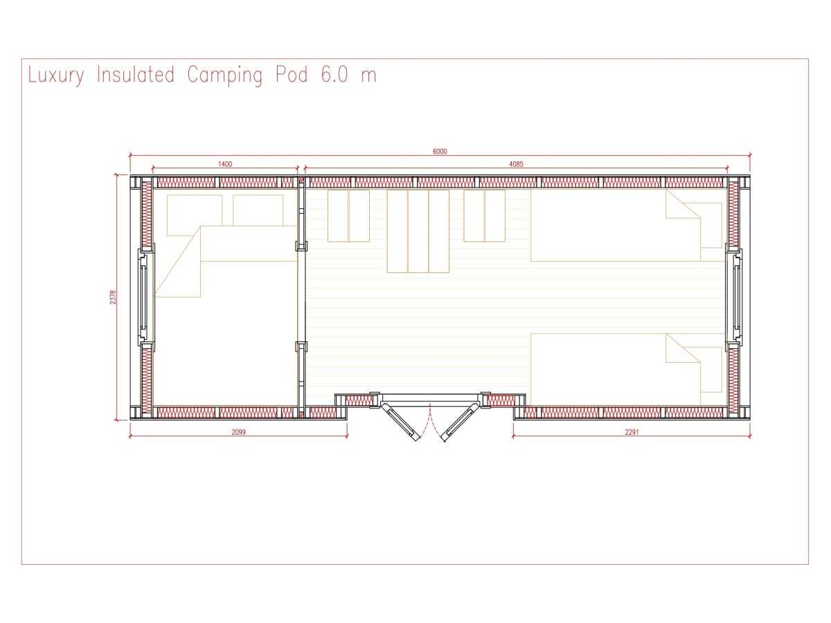 Camping Pod 2.4 x 6.0 LUXURY PLUS 