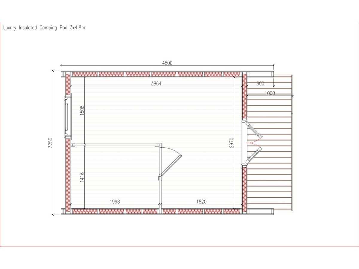 Luxury Camping Pod  3.25  x 4.8 con WC 