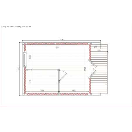 Luxury Camping Pod  3.25  x 4.8 con WC 