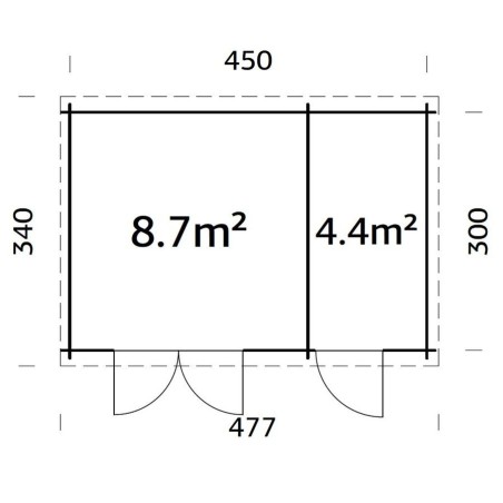 CASETA DE JARDIN "ELLA 13,1 m2"