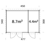 CASETA DE JARDIN "ELLA 13,1 m2"