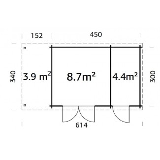 CASETA DE JARDIN "ELLA 13,1 + 3.9m2"