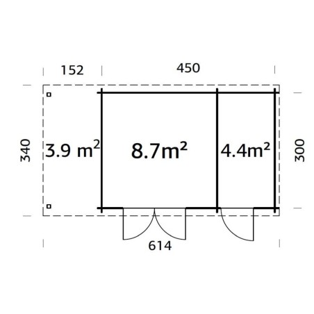 CASETA DE JARDIN "ELLA 13,1 + 3.9m2"