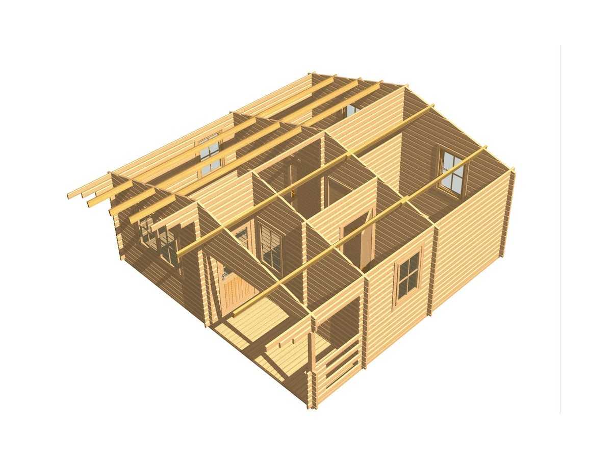 Casa de madera en doble pared "FAY TWINSKIN" -44-50-44 mm