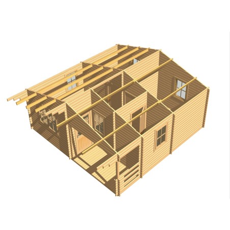 Casa de madera en doble pared "FAY TWINSKIN" -44-50-44 mm