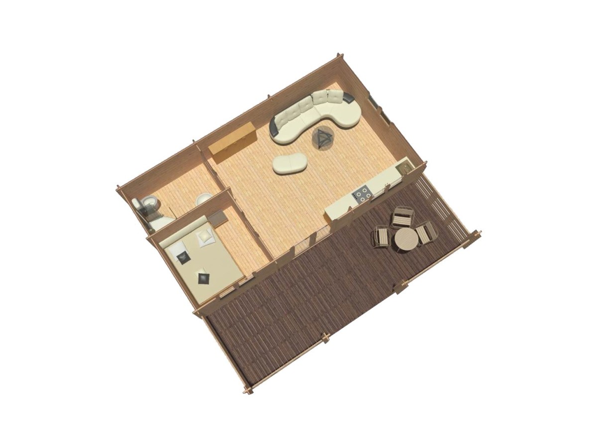 CASA DE MADERA EN DOBLE PARED   "ALINA TWINSKIN"