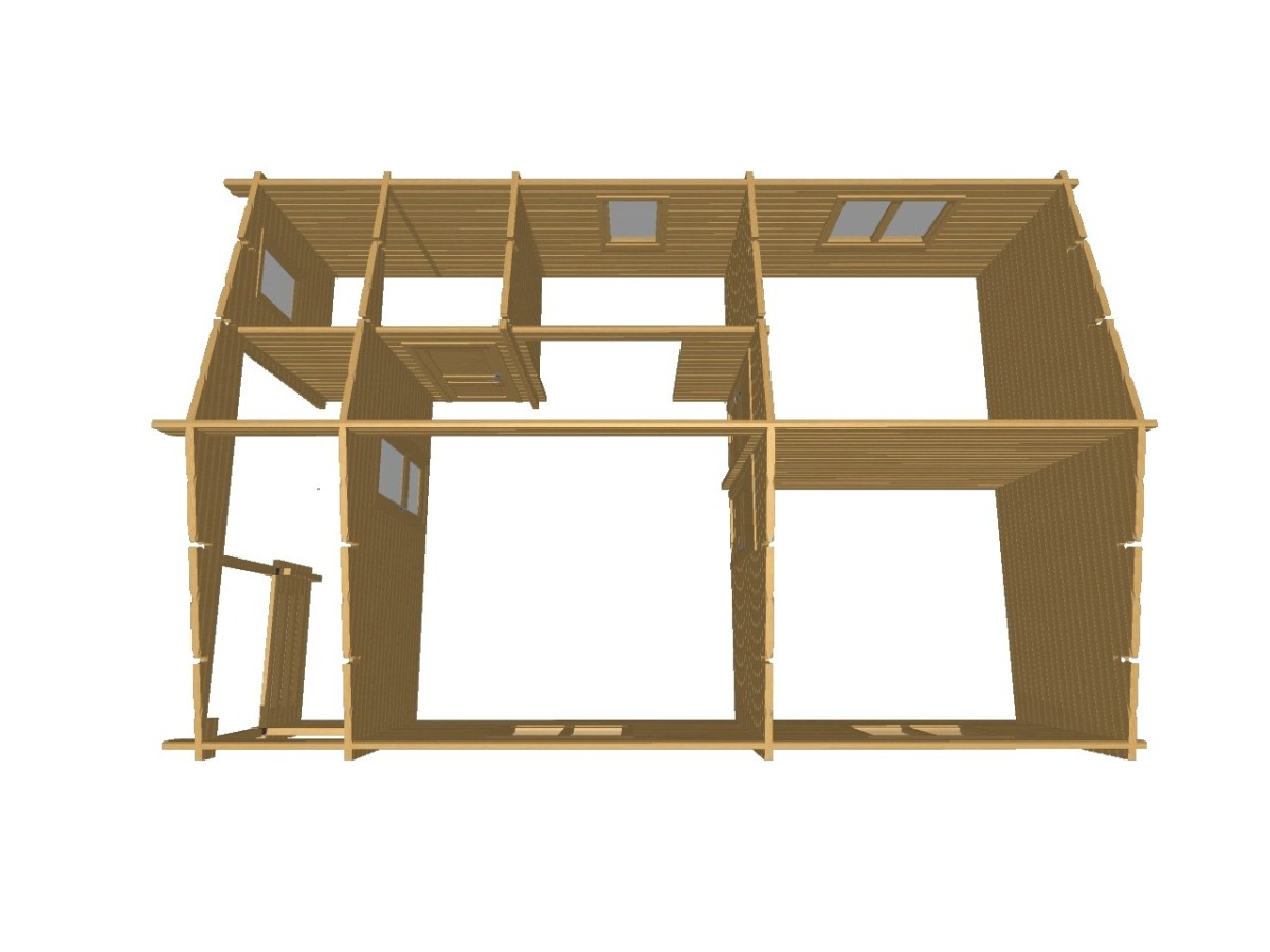 CASA DE MADERA EN DOBLE PARED  "ALMERIA " - 44-50-44  mm