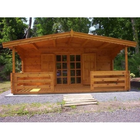 Casa de madera en doble pared LUGO TWINSKIN, 44-50-44 mm 