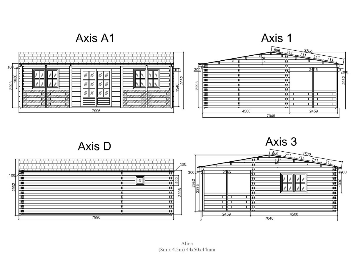 CASA DE MADERA EN DOBLE PARED   "ALINA TWINSKIN"