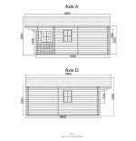 Casa de madera en doble pared "FAY TWINSKIN" -44-50-44 mm