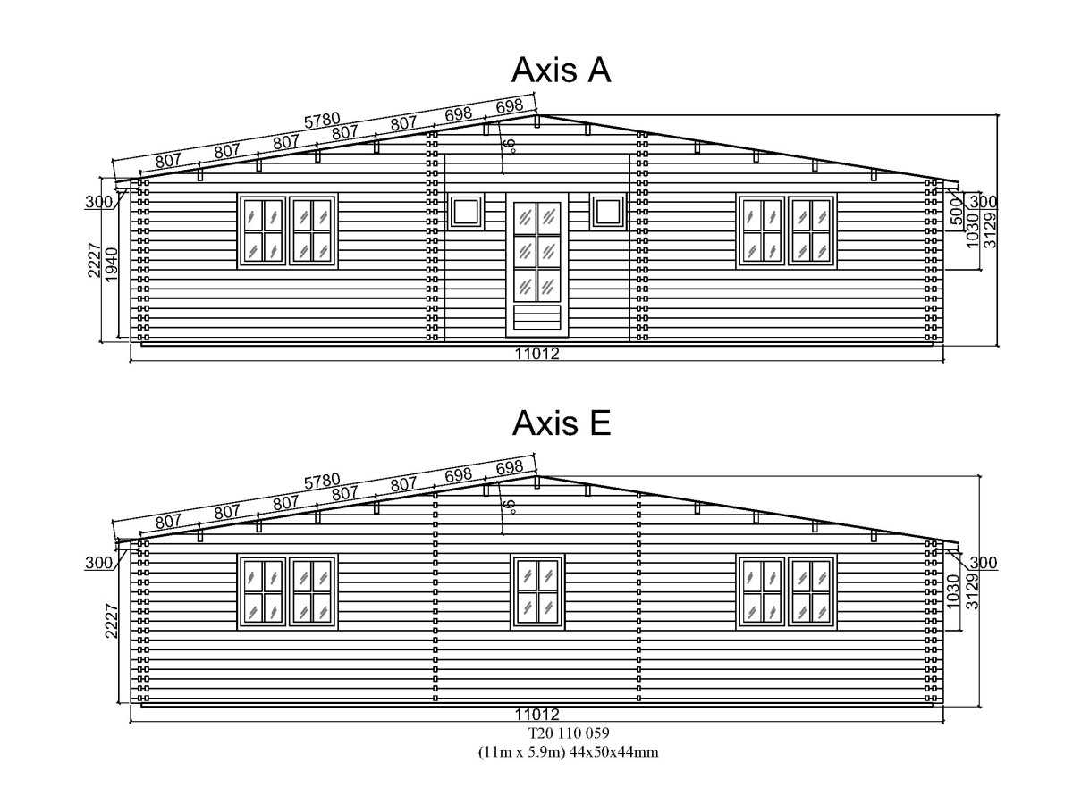 Casa de madera KRISTI TWINSKIN en doble pared 44-50-44