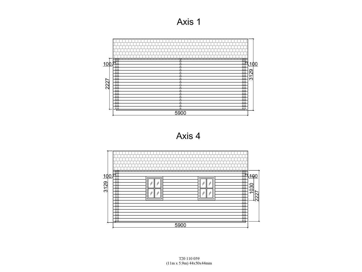 Casa de madera KRISTI TWINSKIN en doble pared 44-50-44