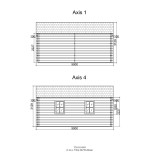 Casa de madera KRISTI TWINSKIN en doble pared 44-50-44