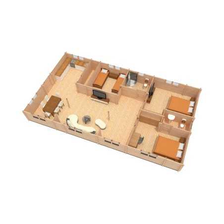 CASA DE MADERA  "SEVILLA " - 44-50-44 mm