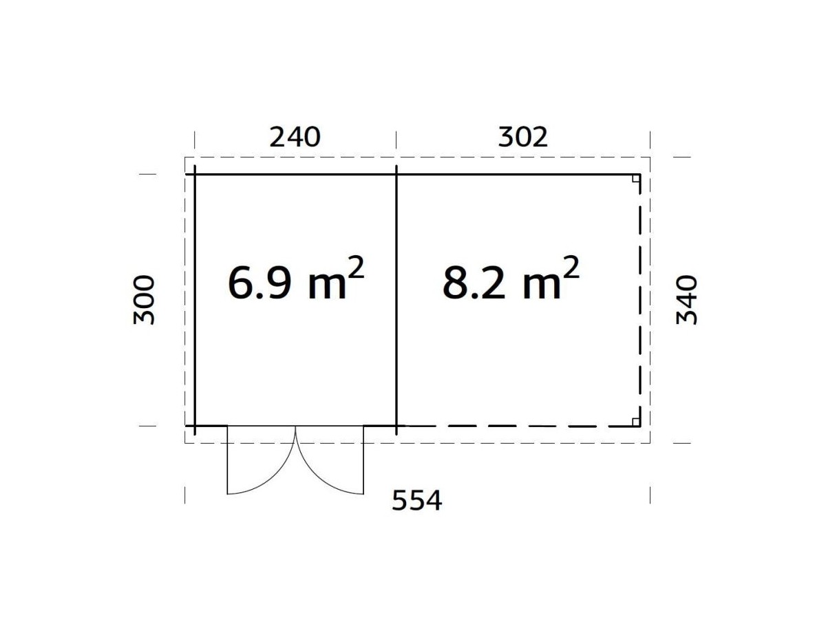 CASETA DE JARDIN "ELLA  6,9 + 8.2 m2"