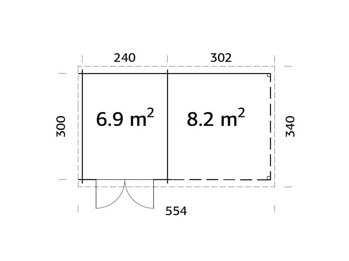 CASETA DE JARDIN "ELLA 6,9 + 8.2 m2"