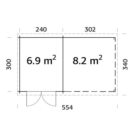 CASETA DE JARDIN "ELLA  6,9 + 8.2 m2"