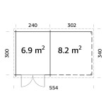 CASETA DE JARDIN "ELLA  6,9 + 8.2 m2"