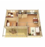 CASA DE MADERA EN DOBLE PARED  "JENNIFER TWINSKIN " - 44 -50-44 mm