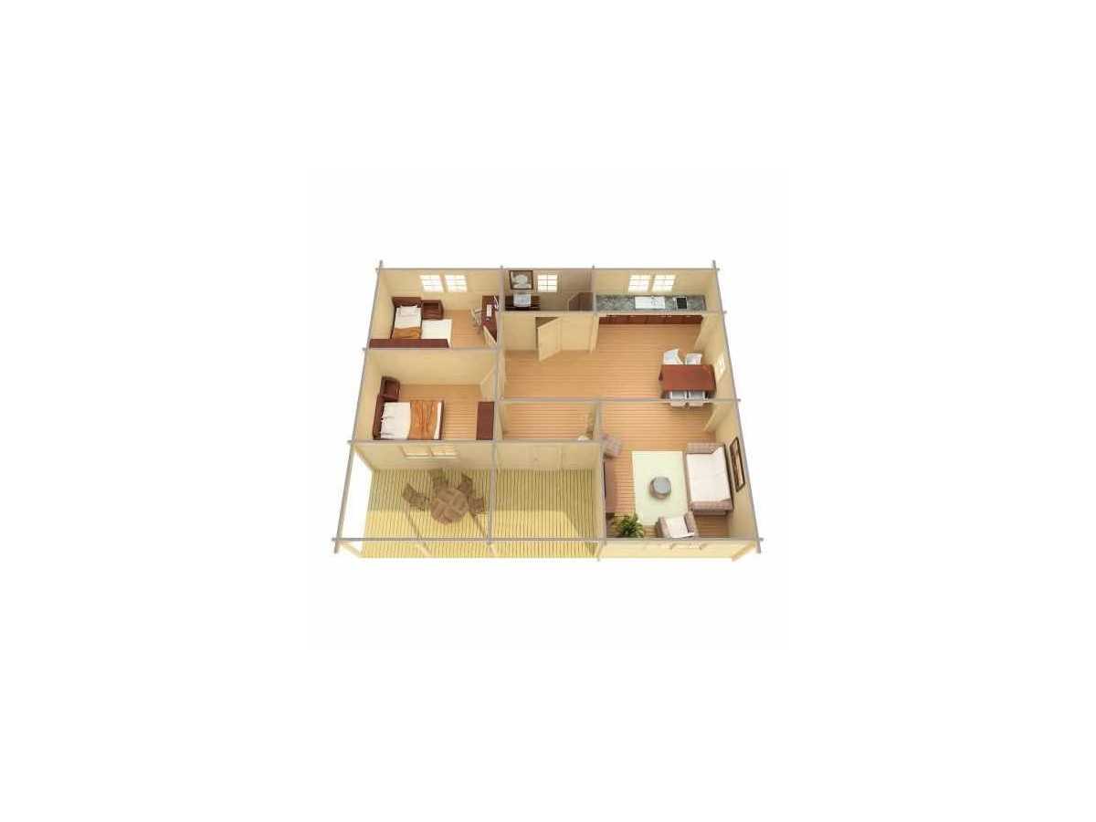 CASA DE MADERA "JENNIFER " - 44 mm