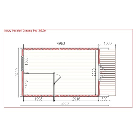 Luxury Camping Pod  3.25  x 5.9 con WC 