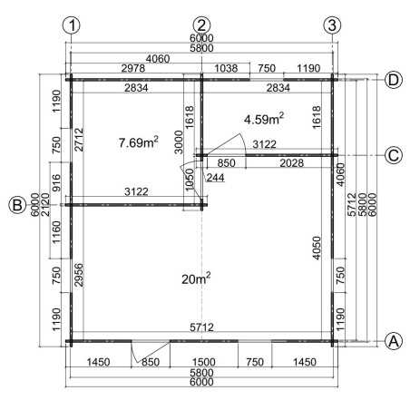 Casa de madera  "JULIA 6 , 36 m2  " 