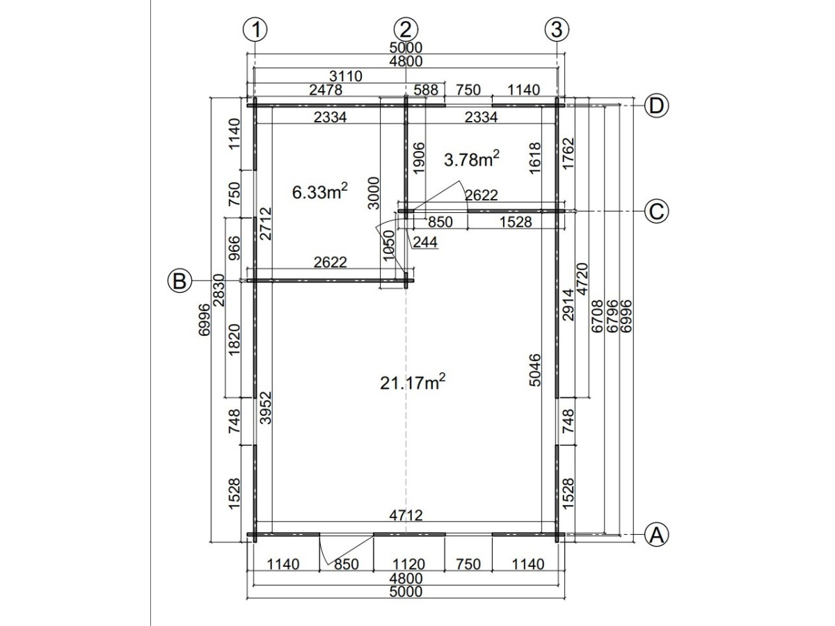 Casa de madera  "JULIA 5x7 , 35 m2  " 