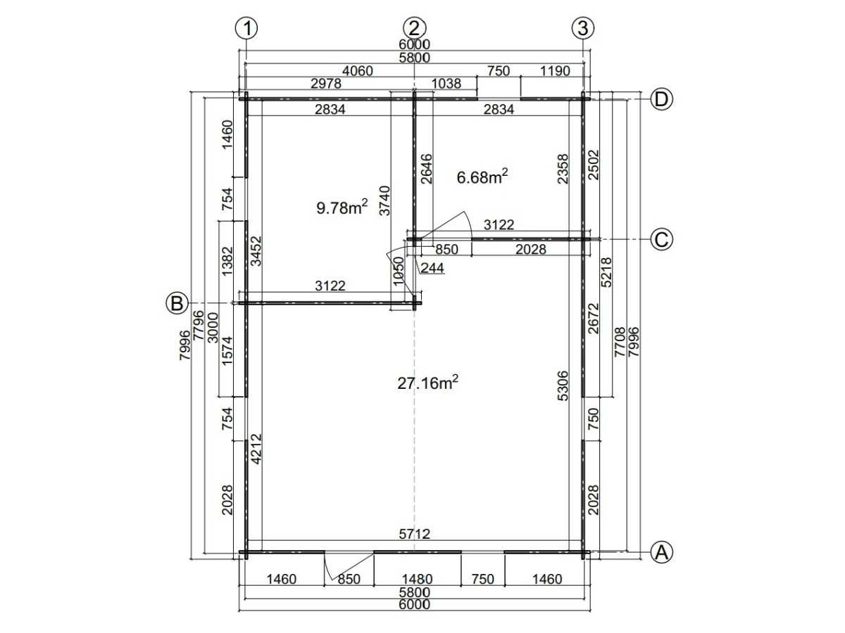 Casa de madera "JULIA 6x8 , 48 m2 " 
