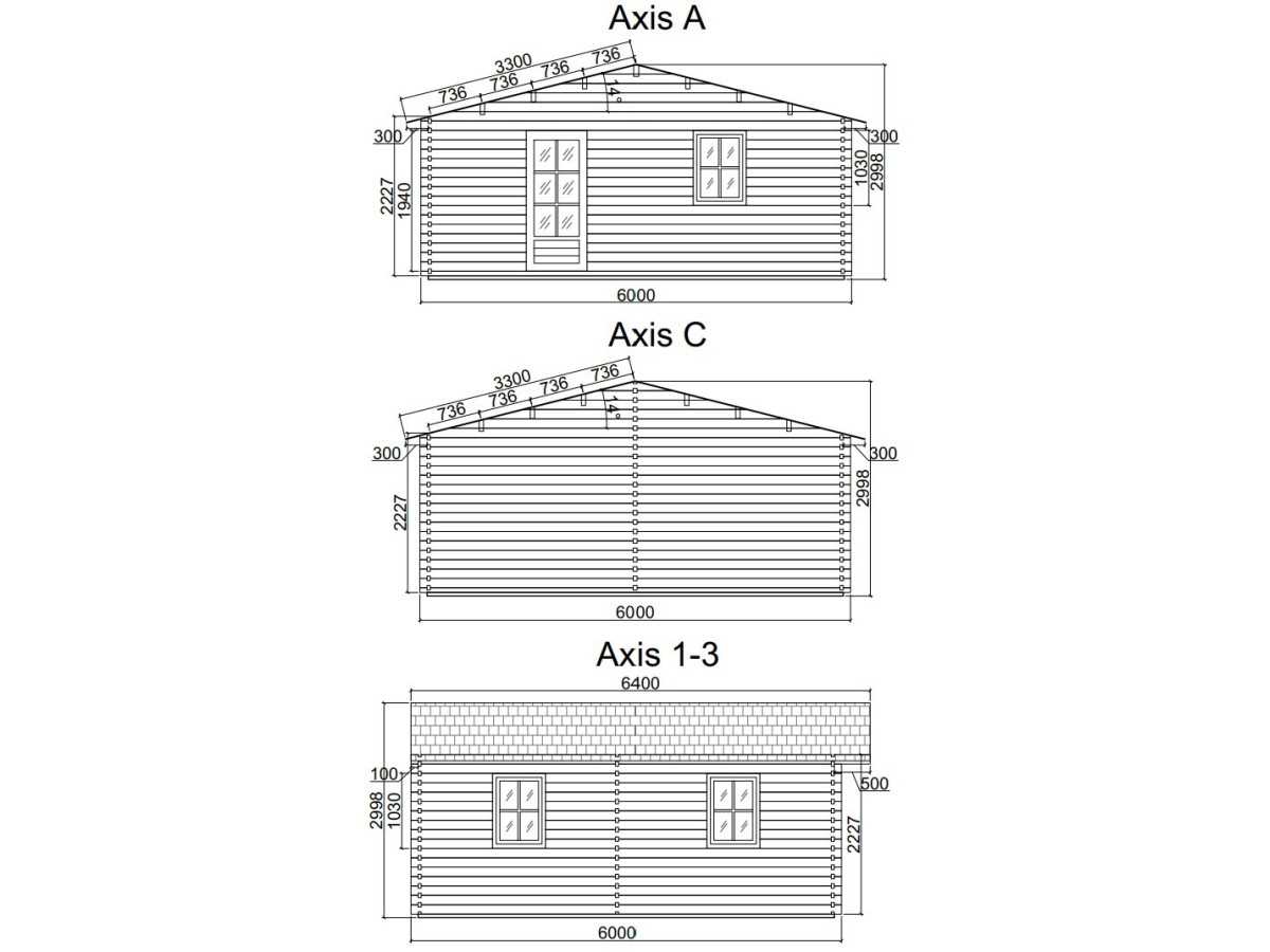 Casa de madera "BERTA 6x6 , 36 m2 " 
