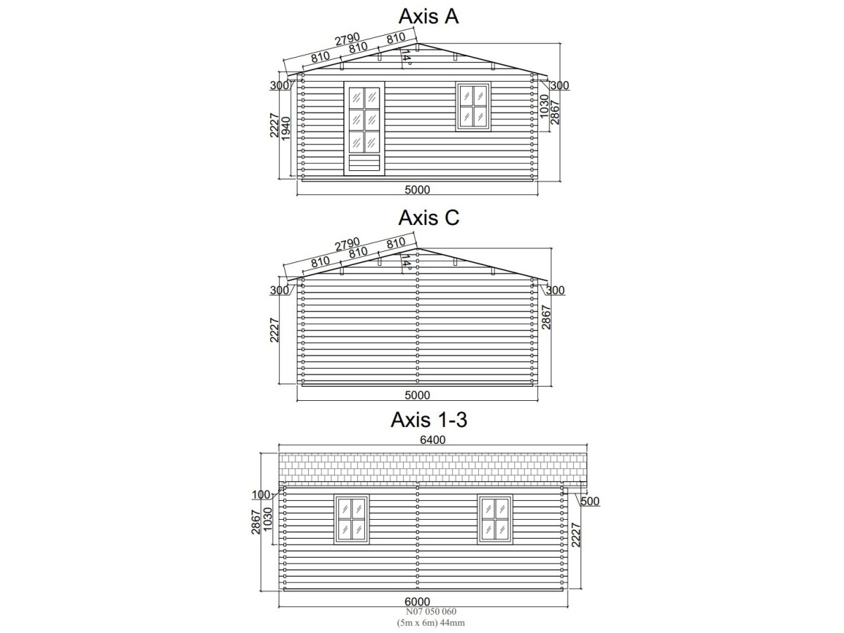 Casa de madera  "BERTA  5x6 , 30 m2  " 