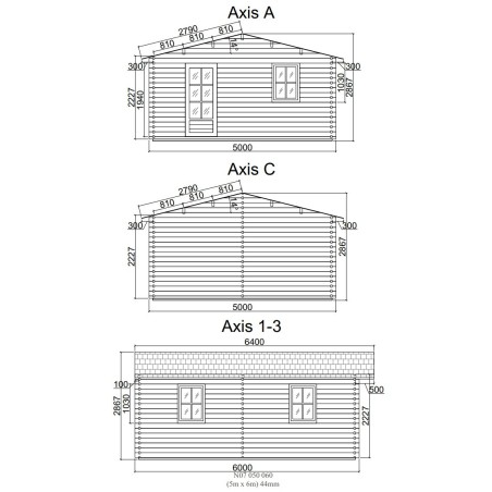 Casa de madera  "BERTA  5x6 , 30 m2  " 