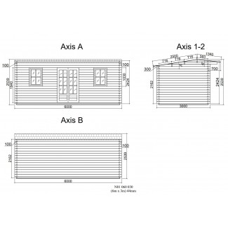 CASETA DE JARDIN "NIKA  6X3" , 44 mm 