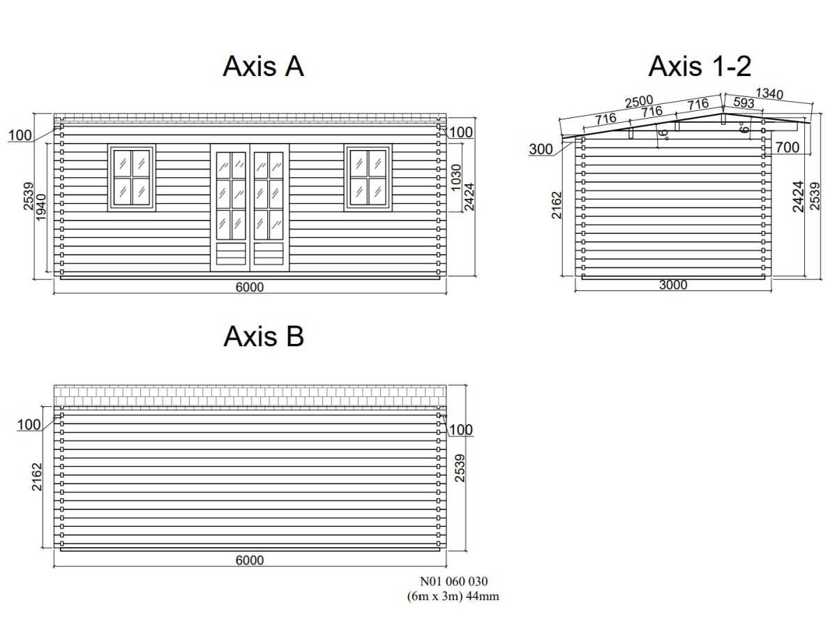CASETA DE JARDIN "NIKA 6X3" , 44 mm 