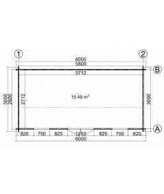 CASETA DE JARDIN "NIKA  6X3" , 44 mm 