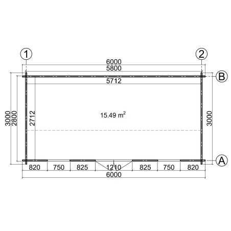 CASETA DE JARDIN "NIKA  6X3" , 44 mm 
